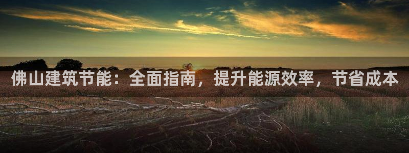 e尊国际官网：佛山建筑节能：全面指南，提升能源效率，节省成本