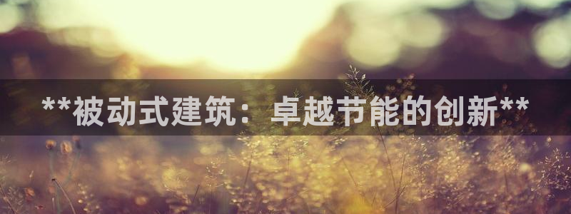 E尊国际网站：**被动式建筑：卓越节能的创新**
