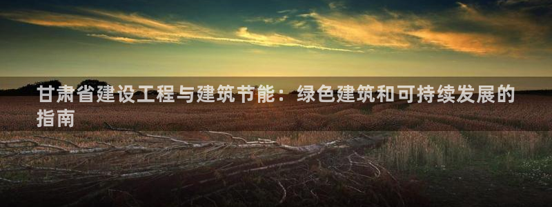 e尊国际-可可计划：甘肃省建设工程与建筑节能：绿色建筑和可持续发展的
指南